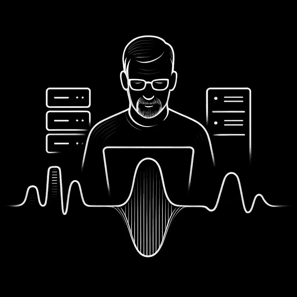 Professional web developer illustration showcasing modern web development expertise and technical skills