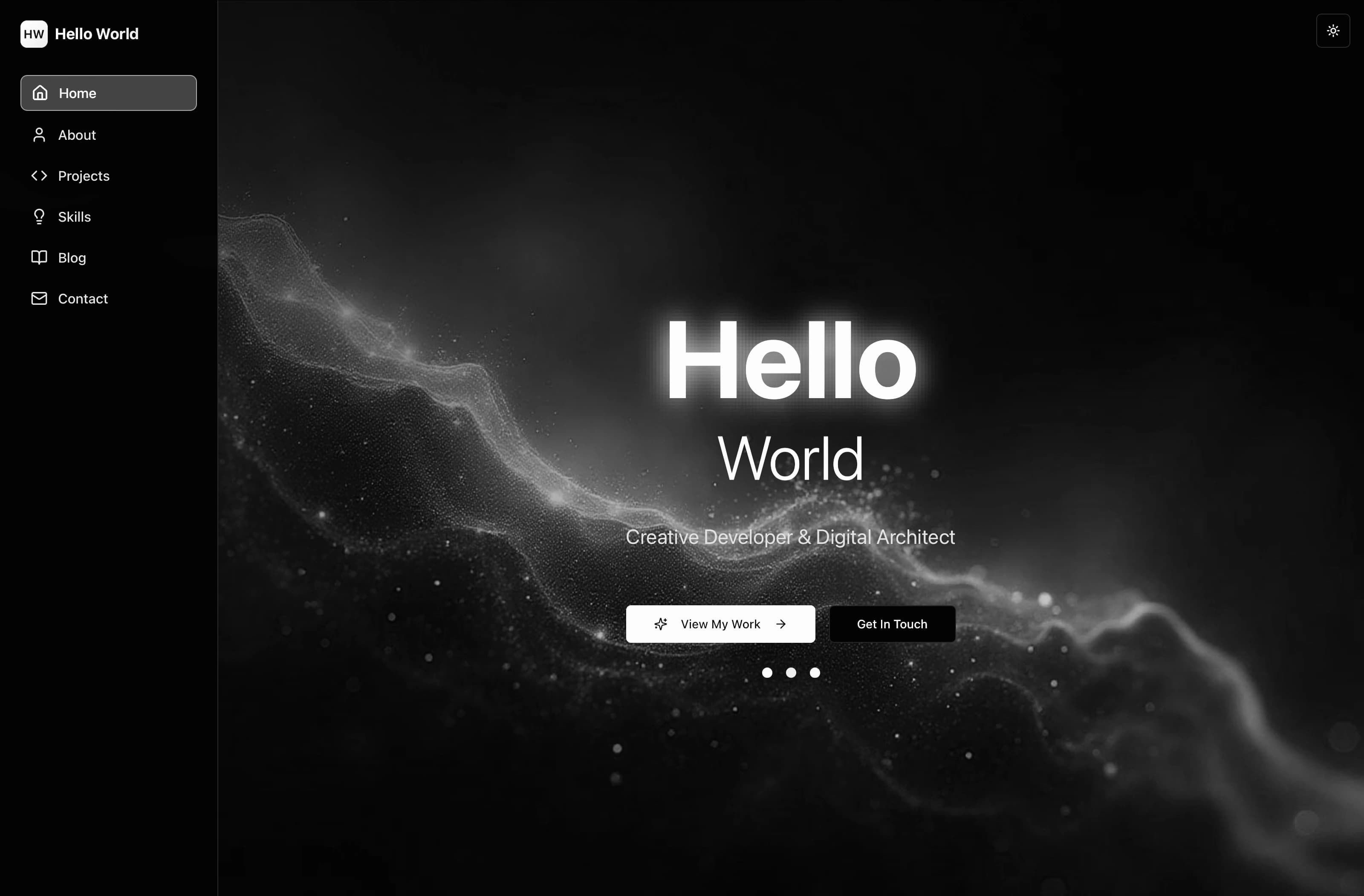 Screenshot of Hello World project