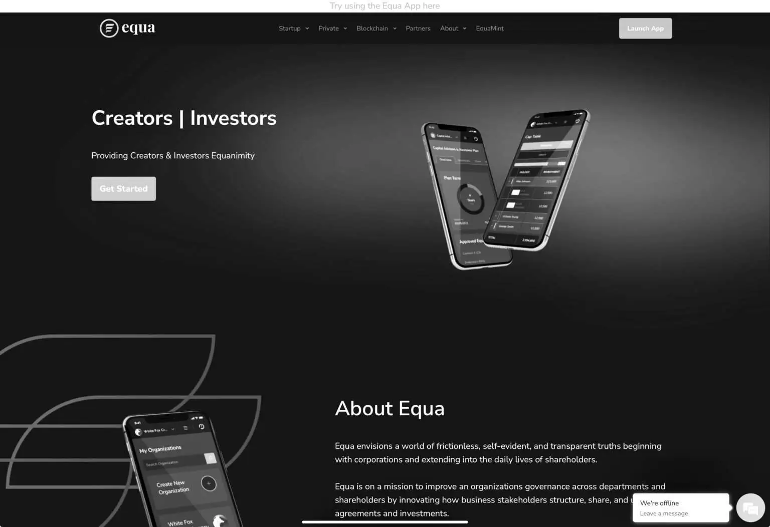 Screenshot of Equa Global project