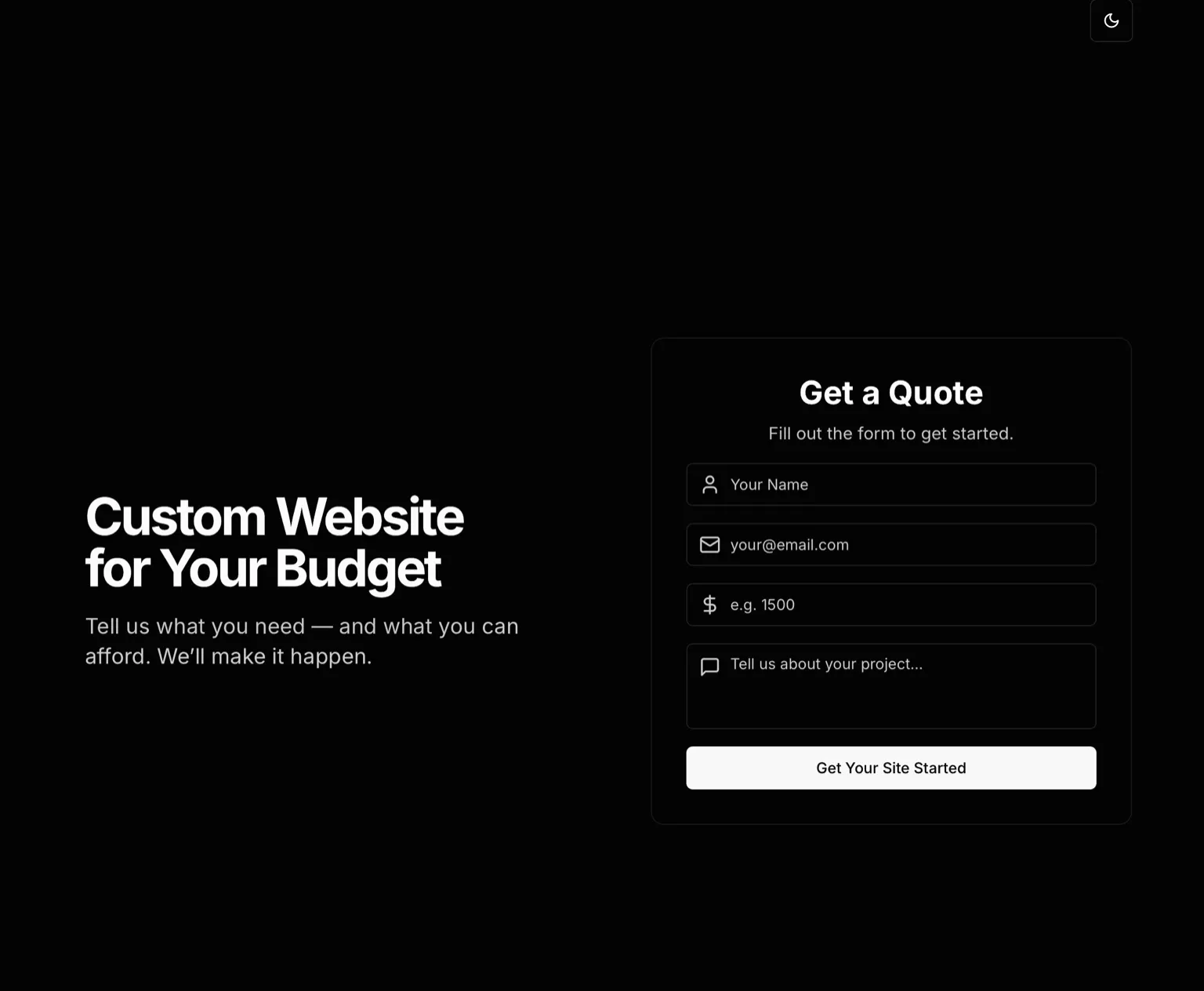Screenshot of White Glove Designs project