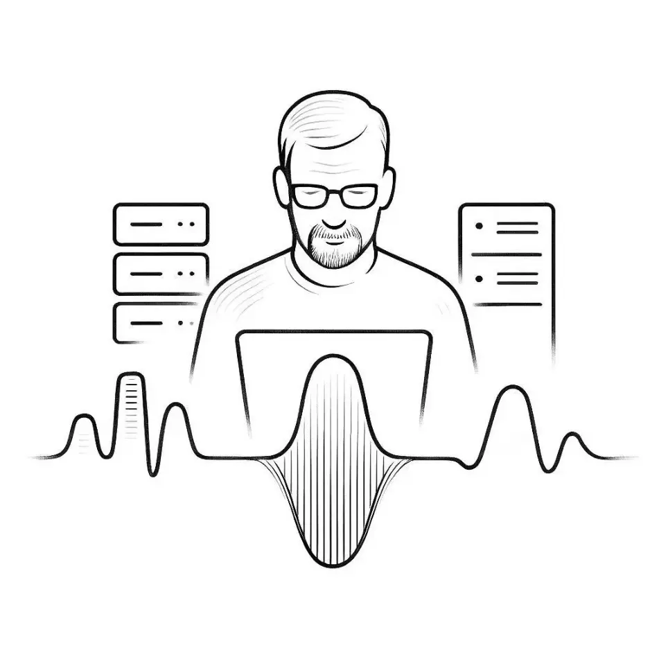 Professional web developer illustration showcasing modern web development expertise and technical skills