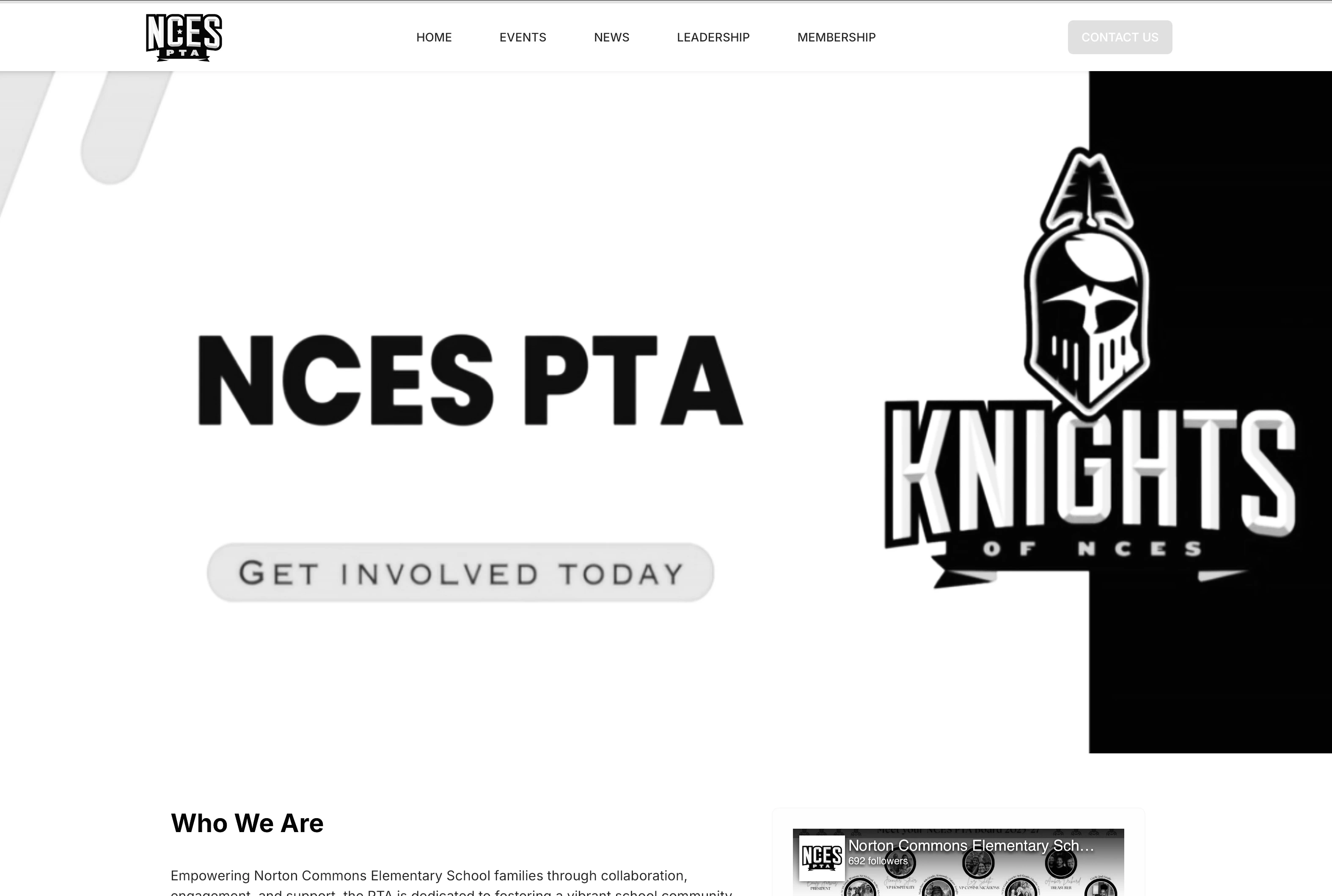 Screenshot of NCES PTA project