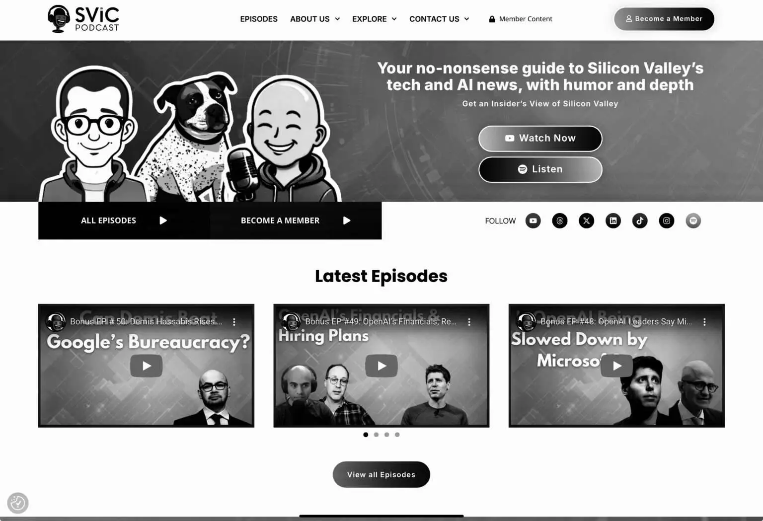 Screenshot of SVIC Podcast project